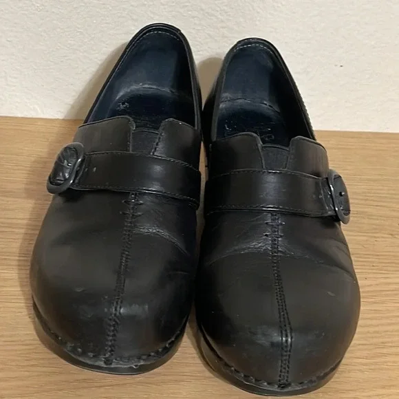 Dansko Women's Western Clogs Sz 6 Black Leather Button Professional Work Shoes - Picture 16 of 16